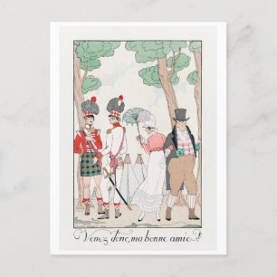 George Barbier, Art Deco Postkarte