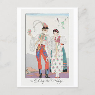 George Barbier, Art Deco Postkarte