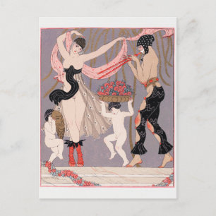 George Barbier, Art Deco Postkarte