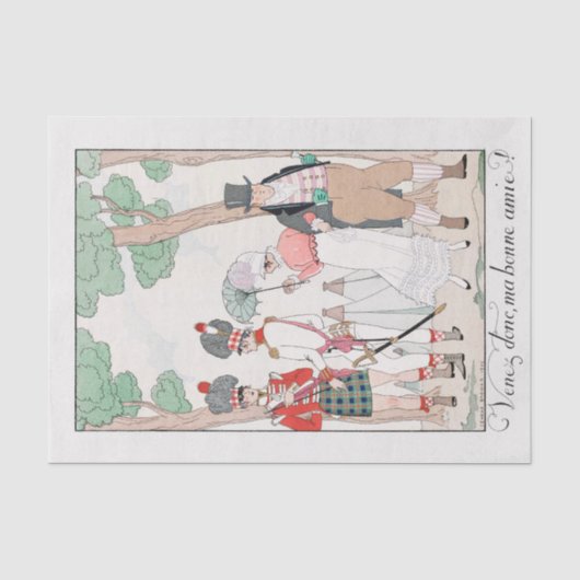 George Barbier, Art Deco Tissue Seidenpapier (Vorderseite)