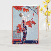 George Barbier "L'Oiseau Volage" 1914 Karte (Gelbe Blume)