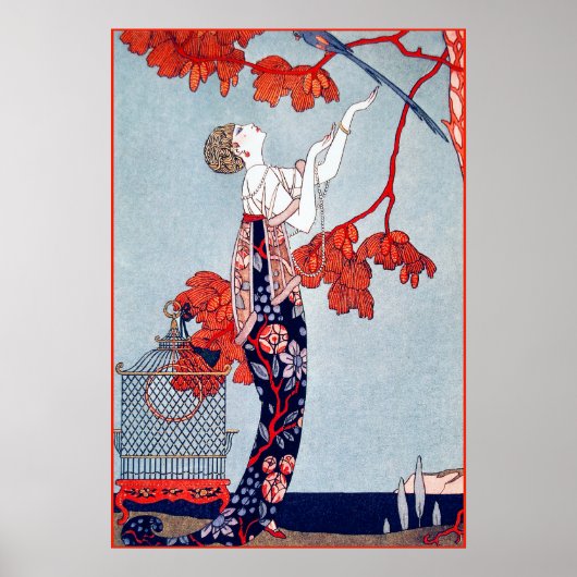 George Barbier "L'Oiseau Volage" 1914 Poster (Vorne)