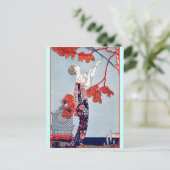 George Barbier "L'Oiseau Volage" 1914 Postkarte (Stehend Vorderseite)