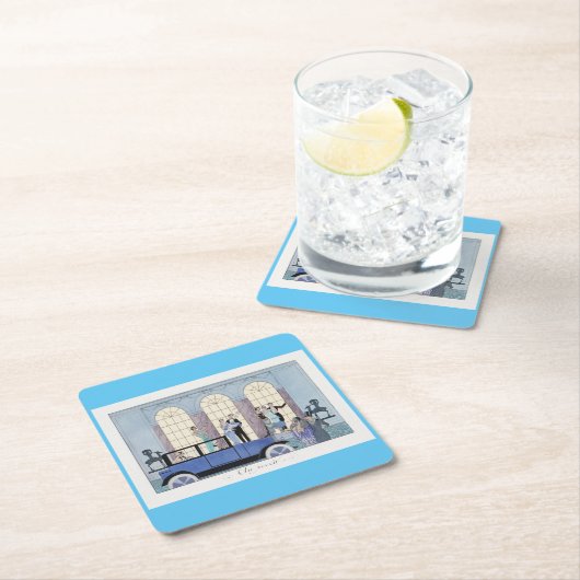 George Barbier Mode Rechteckiger Pappuntersetzer (Vor Ort)