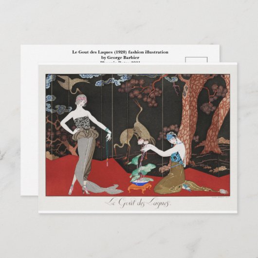 George Barbier Postcard Postkarte (Vorne/Hinten)