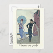 George Barbier Romance ohne Worte Mode Plate Postkarte (Vorne/Hinten)