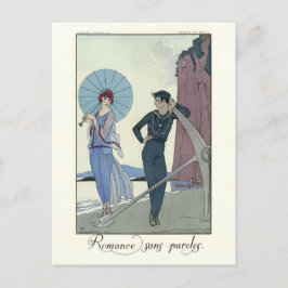 George Barbier Romance ohne Worte Mode Plate Postkarte