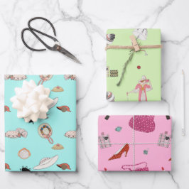 George Barbier Vintag Fashion Illustrations Geschenkpapier Set