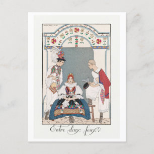 George Barbier Vintage-Mode-Postkarte Postkarte