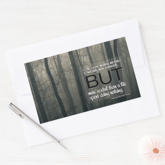 George Bernard Shaw Inspiration Zitat "Fehler" Rechteckiger Aufkleber (Umschlag)