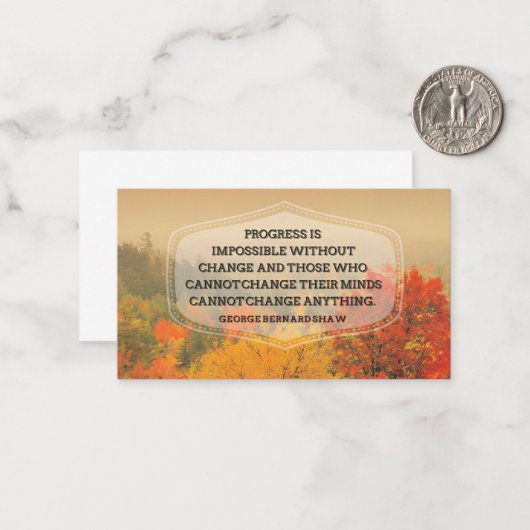 George Bernard Shaw Inspiration Zitat "Veränderung Mitteilungskarte (Vorderseite/Rückseite Beispiel)