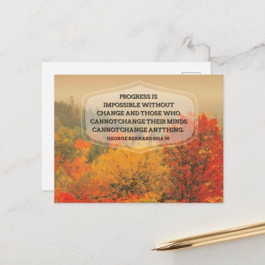 George Bernard Shaw Inspiration Zitat "Veränderung Postkarte (Vorderseite/Rückseite Beispiel)