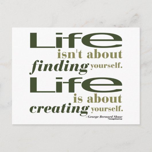 George Bernard Shaw Zitat Postkarte (Vorderseite)