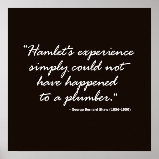 George Bernard Shaw zu Hamlet Poster (Vorne)