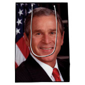 George Bush 43. US-Präsident Foto Mittlere Geschenktüte (Rückseite)