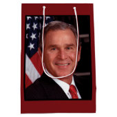 George Bush 43. US-Präsident Foto Mittlere Geschenktüte (Rückseite)
