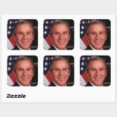 George Bush 43. US-Präsident Foto Quadratischer Aufkleber (Blatt)