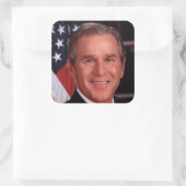 George Bush 43. US-Präsident Foto Quadratischer Aufkleber (Tasche)