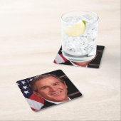 George Bush 43. US-Präsident Foto Rechteckiger Pappuntersetzer (Vor Ort)