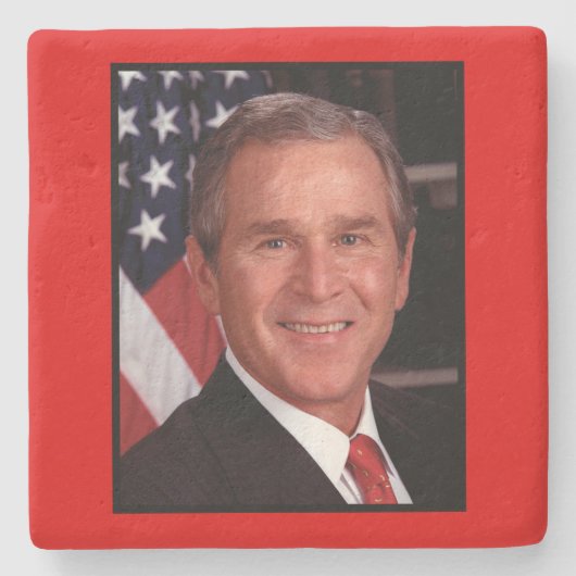 George Bush 43. US-Präsident Foto Steinuntersetzer (Vorderseite)