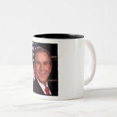 George Bush 43. US-Präsident Foto Zweifarbige Tasse (VorderseiteRechts)
