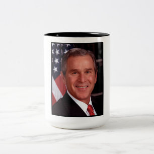 George Bush 43. US-Präsident Foto Zweifarbige Tasse