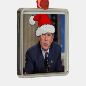 George Bush/Christmas Silbernes Ornament (Rechts)