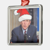 George Bush/Christmas Silbernes Ornament (Links)
