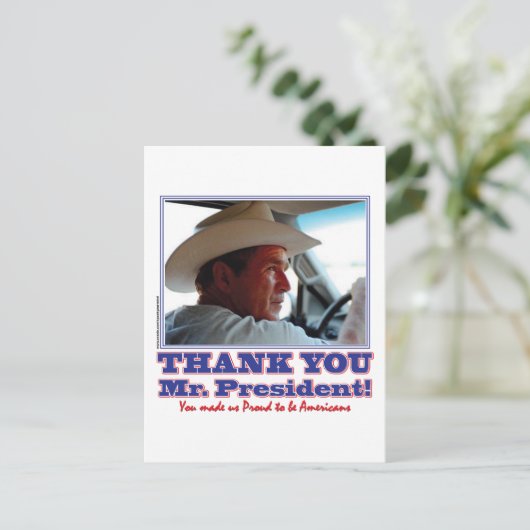 George Bush/Danke! Postkarte (Stehend Vorderseite)