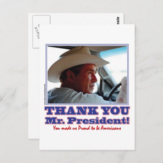George Bush/Danke! Postkarte (Vorne/Hinten)