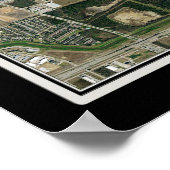 George Bush Intl Airport Houston Satellite Karte Poster (Ecke)