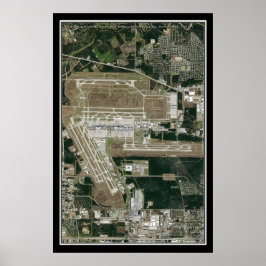 George Bush Intl Airport Houston Satellite Karte Poster