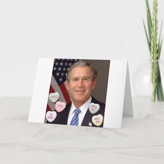 George Bush Valentinstag Feiertagskarte (Vorderseite)