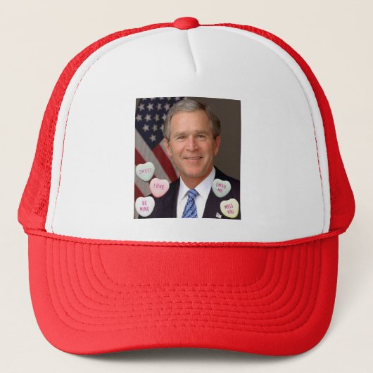George Bush Valentinstag Truckerkappe (Vorderseite)