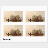 George Caleb Bingham - Pelzhändler fallen weg Rechteckiger Aufkleber (Blatt)