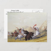 George Catlin - Angriff auf den Grizzly-Bär Postkarte (Vorne/Hinten)