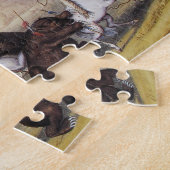 George Catlin attackierte den Grizzly Bär 1844 Puzzle (Seite)