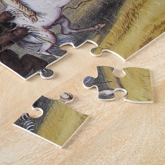 George Catlin attackierte den Grizzly Bär 1844 Puzzle (Seite)