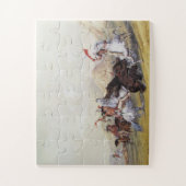 George Catlin attackierte den Grizzly Bär 1844 Puzzle (Vertikal)