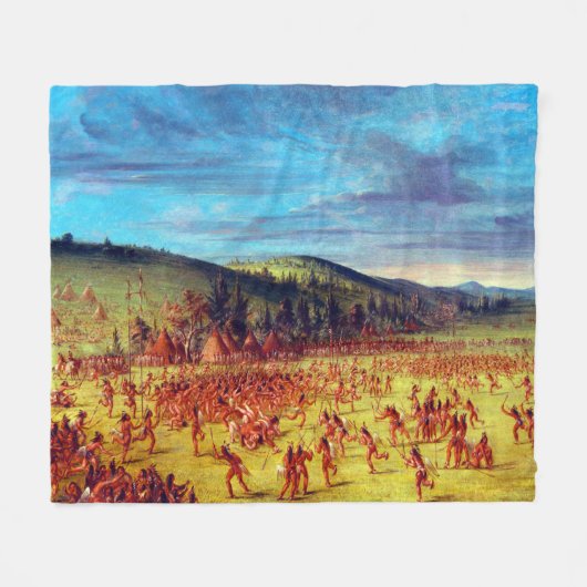 George Catlin Ballspiel der Choctaw Ball Up Fleecedecke (Vorderseite (Horizontal))