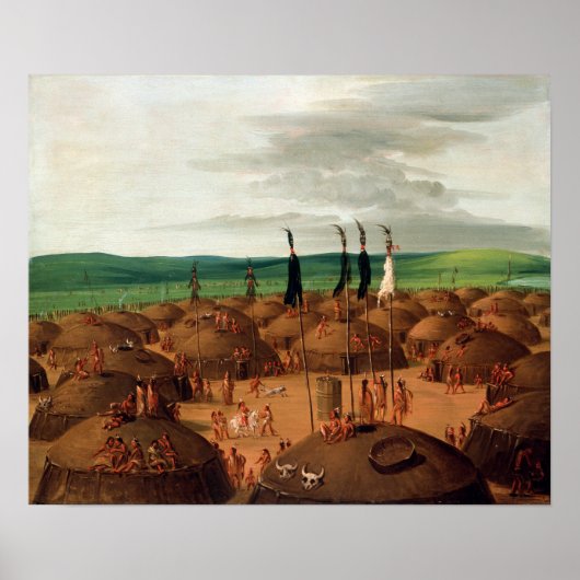 George Catlin Bird's eye View of the Mandan Poster (Vorne)