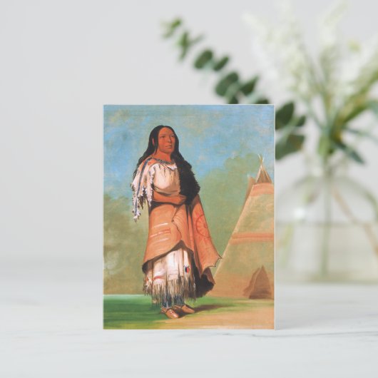 George Catlin, Blackfoot Indianerin Postkarte (Stehend Vorderseite)