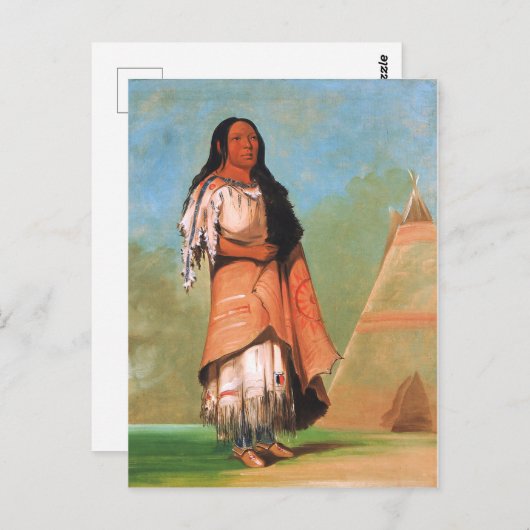 George Catlin, Blackfoot Indianerin Postkarte (Vorne/Hinten)