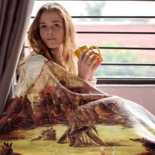 George Catlin Circa 1850, Sioux War Council Fleecedecke