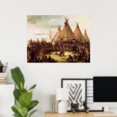 George Catlin Circa 1850, Sioux War Council Poster (Heimbüro)