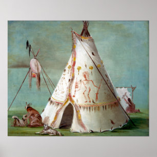 George Catlin Crow Lodge of Twenty-five Buffalo Poster