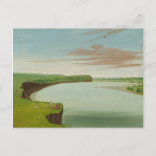 George Catlin - Entfernte Ansicht des Mandan-Dorfe Postkarte