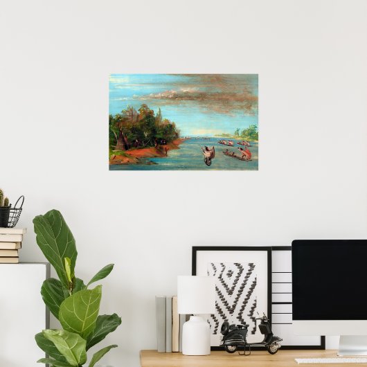 George Catlin Sac und Fox Segeln auf Kanus Poster (Heimbüro)