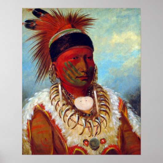 George Catlin The White Cloud, Leiter Poster (Vorne)