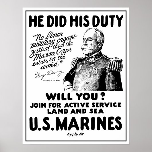 George Dewey US Marines Poster (Vorne)